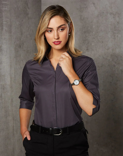 Ladies Taped Seam Barkley 3/4 Sleeve Shirt. M8110Q - PrintaPromo