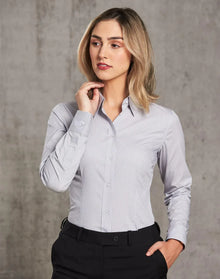 Ladies Ticking Stripe Long Sleeve Shirt M8200L - PrintaPromo