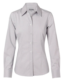 Ladies Ticking Stripe Long Sleeve Shirt M8200L - PrintaPromo