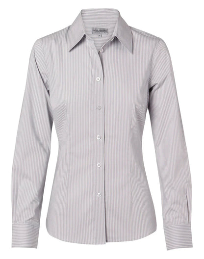Ladies Ticking Stripe Long Sleeve Shirt M8200L - PrintaPromo
