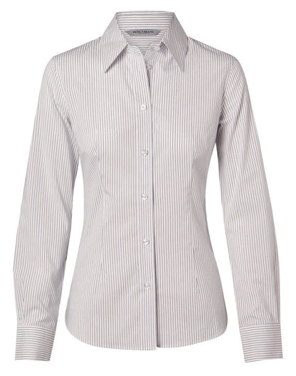Ladies Ticking Stripe Long Sleeve Shirt M8200L - PrintaPromo