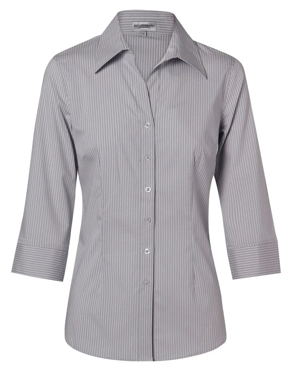 Ladies Ticking Stripe 3/4 Sleeve Shirt M8200Q - PrintaPromo
