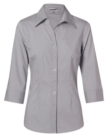 Ladies Ticking Stripe 3/4 Sleeve Shirt M8200Q - PrintaPromo