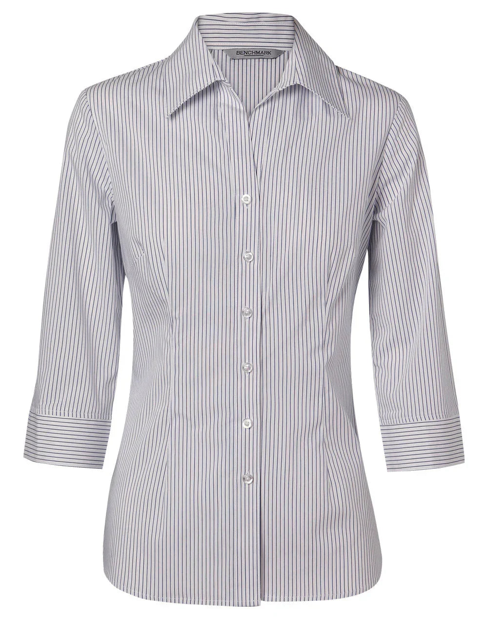 Ladies Ticking Stripe 3/4 Sleeve Shirt M8200Q - PrintaPromo