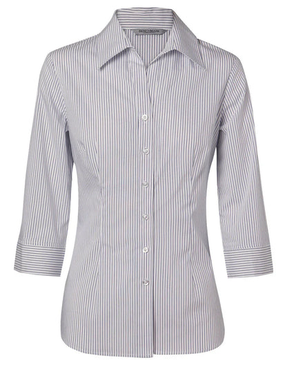 Ladies Ticking Stripe 3/4 Sleeve Shirt M8200Q - PrintaPromo