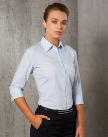Ladies Fine Stripe 3/4 Sleeve Shirt M8213 - PrintaPromo