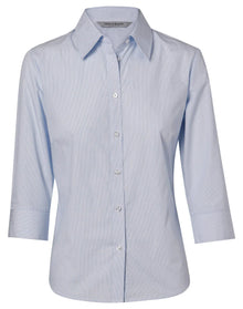 Ladies Fine Stripe 3/4 Sleeve Shirt M8213 - PrintaPromo