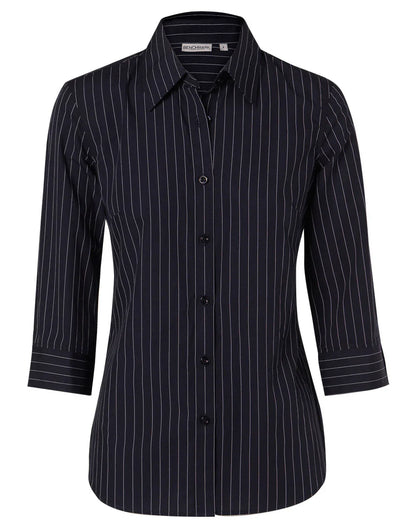 Ladies Pin Stripe 3/4 Sleeve Shirt M8223 - PrintaPromo