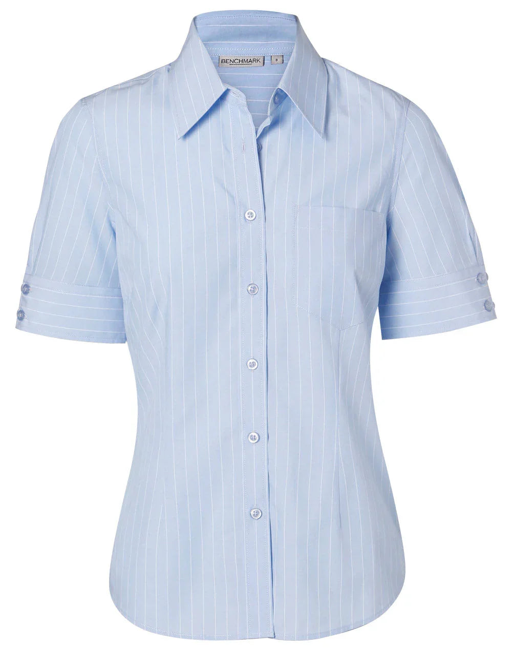 Ladies Pin Stripe Short Sleeve Shirt M8224 - PrintaPromo