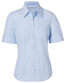 Ladies Pin Stripe Short Sleeve Shirt M8224 - PrintaPromo