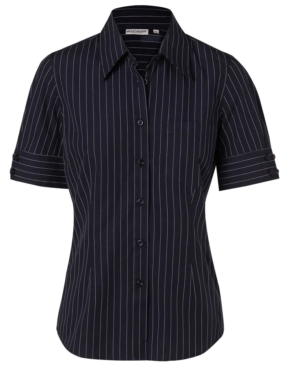 Ladies Pin Stripe Short Sleeve Shirt M8224 - PrintaPromo