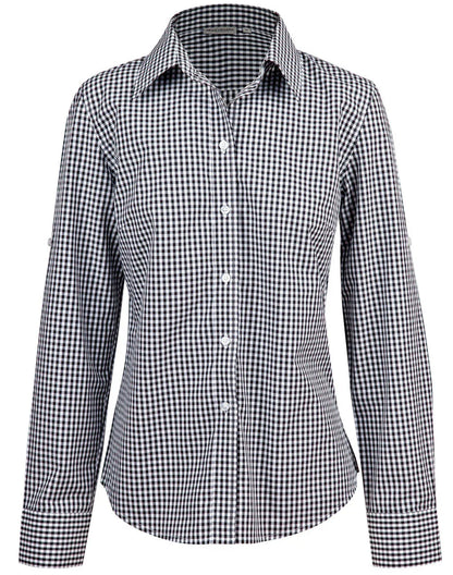 Ladies Gingham Check Long Sleeve Shirt M8300L - PrintaPromo