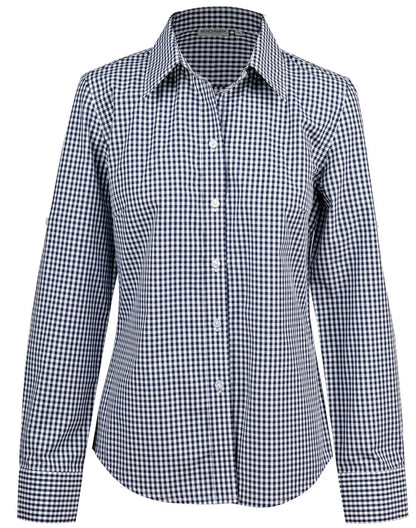 Ladies Gingham Check Long Sleeve Shirt M8300L - PrintaPromo