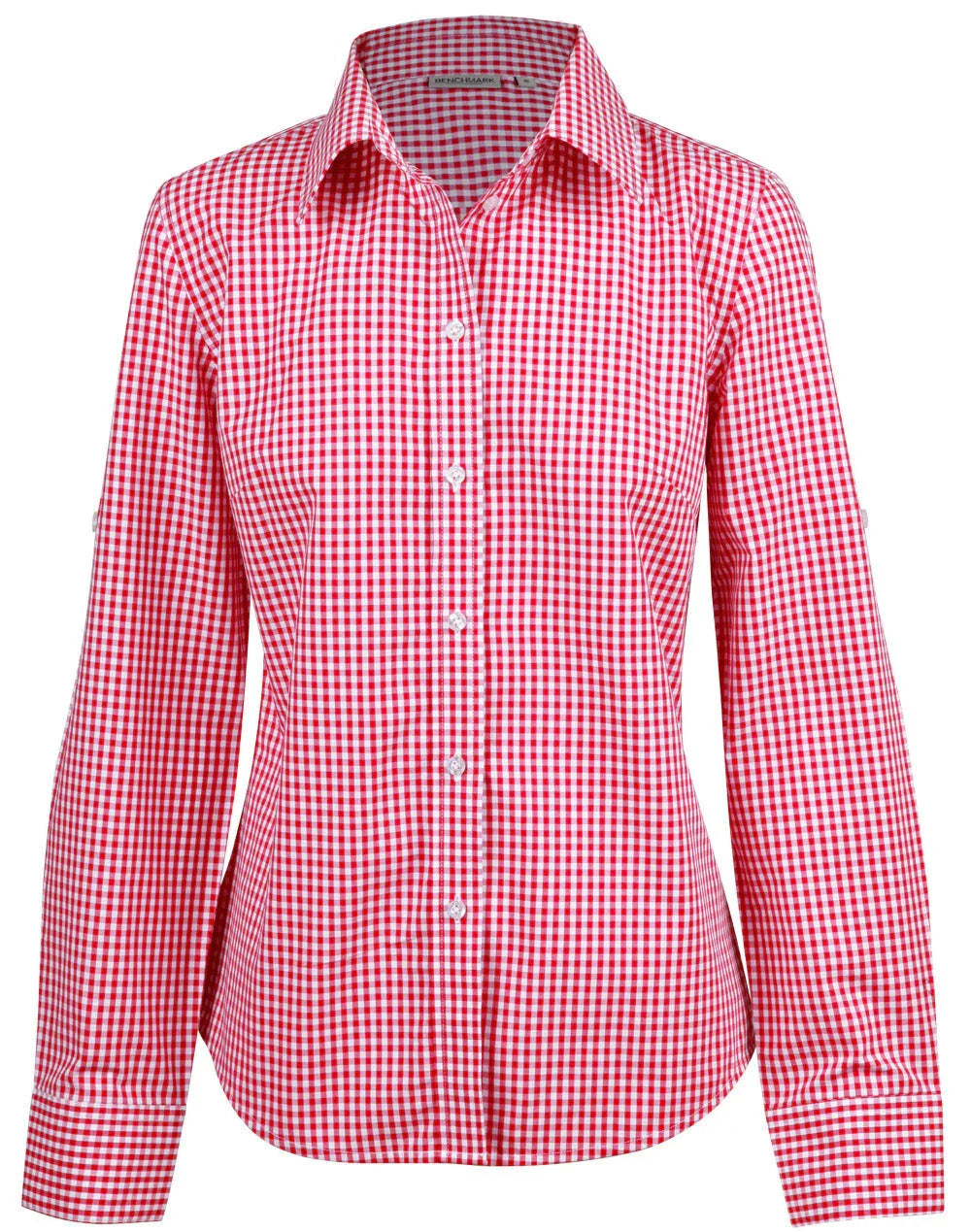 Ladies Gingham Check Long Sleeve Shirt M8300L - PrintaPromo