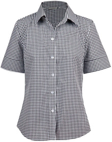 Ladies Gingham Check Short Sleeve Shirt M8300S - PrintaPromo