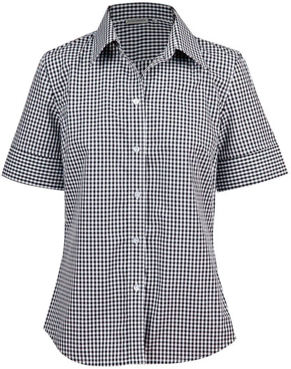Ladies Gingham Check Short Sleeve Shirt M8300S - PrintaPromo