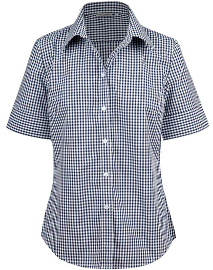 Ladies Gingham Check Short Sleeve Shirt M8300S - PrintaPromo