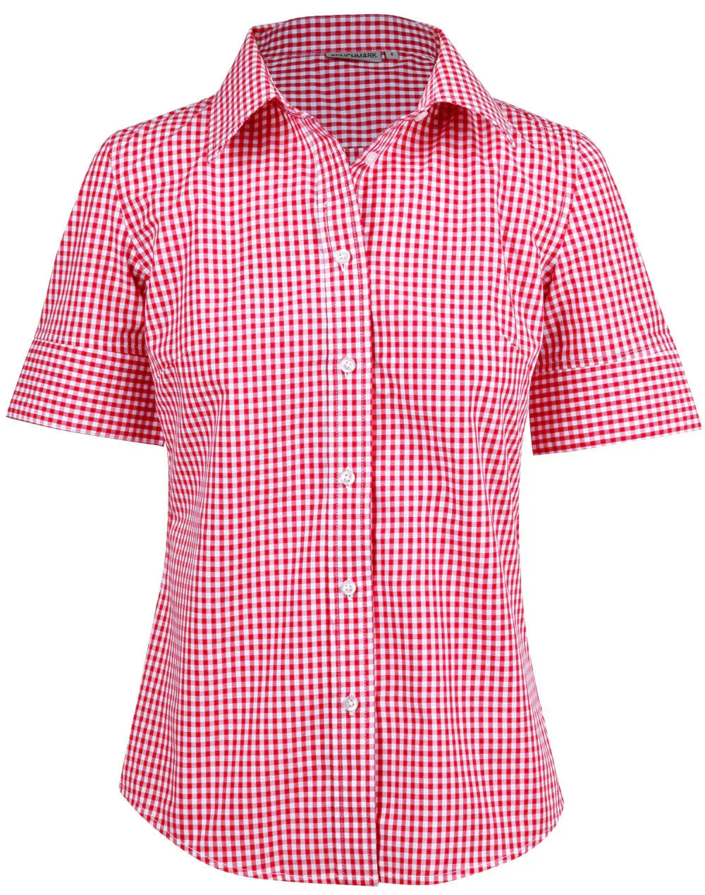 Ladies Gingham Check Short Sleeve Shirt M8300S - PrintaPromo