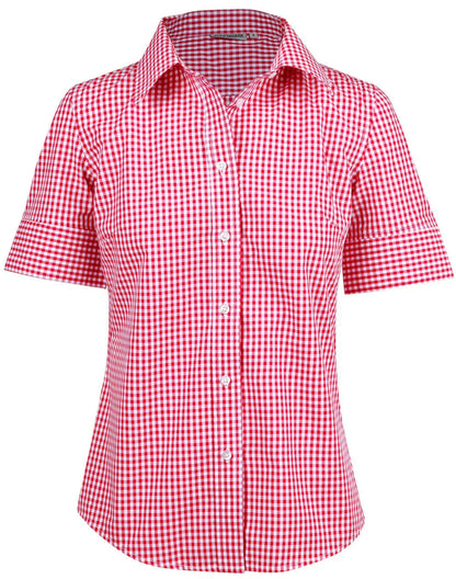 Ladies Gingham Check Short Sleeve Shirt M8300S - PrintaPromo