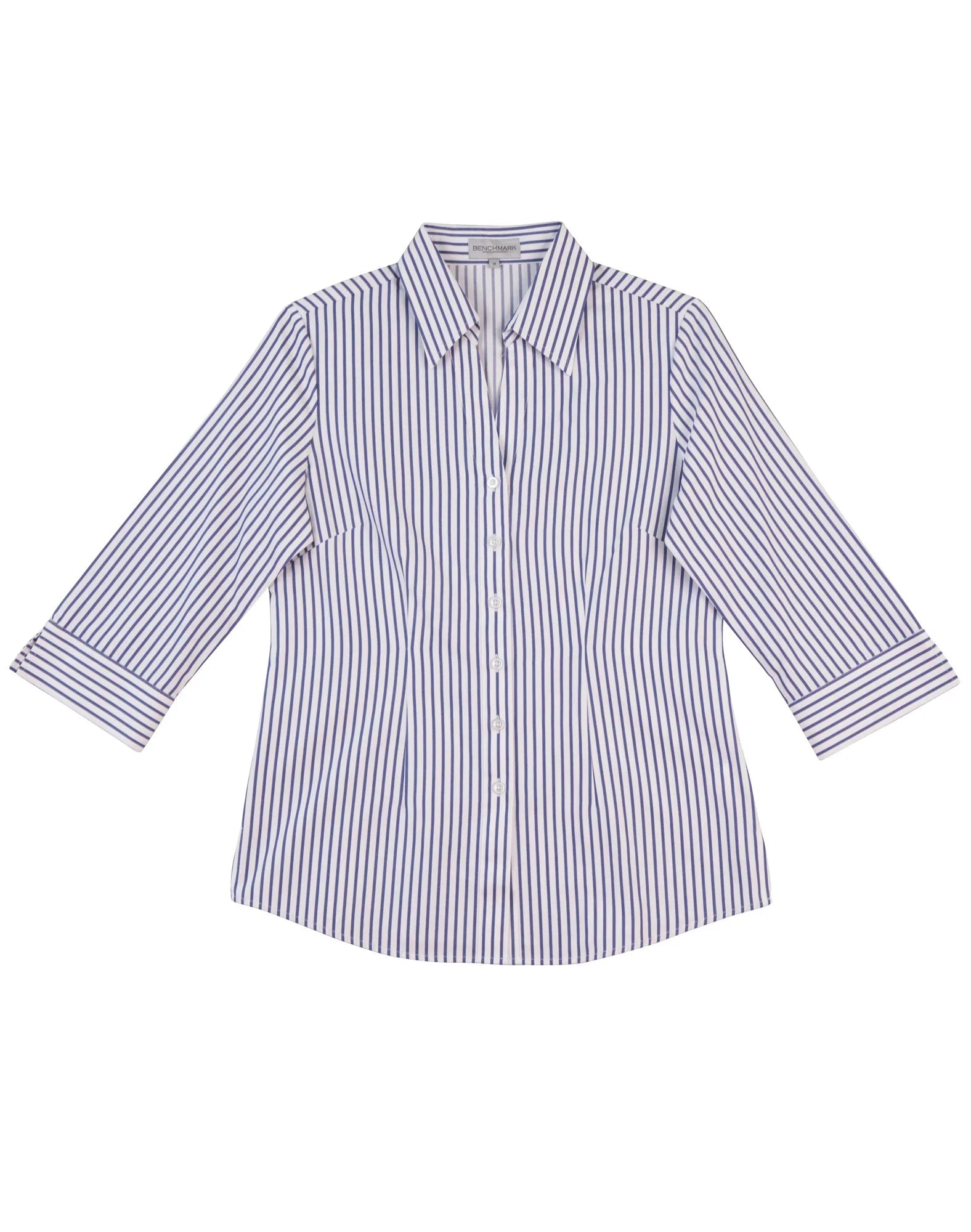Ladies Sateen Stripe 3/4 Sleeve Shirt M8310Q - PrintaPromo