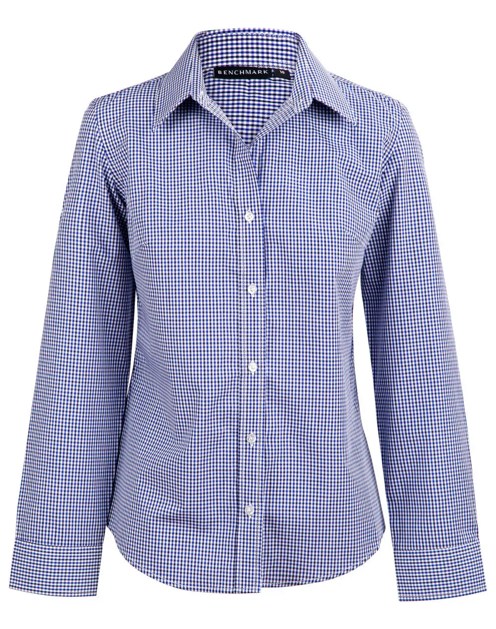Ladies Two Tone Gingham Long Sleeve Shirt M8320L - PrintaPromo