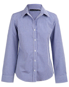 Ladies Two Tone Gingham Long Sleeve Shirt M8320L - PrintaPromo