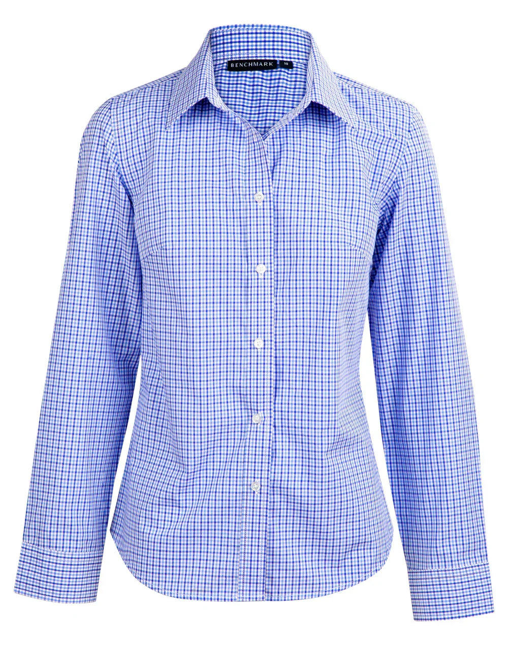 Ladies Two Tone Gingham Long Sleeve Shirt M8320L - PrintaPromo