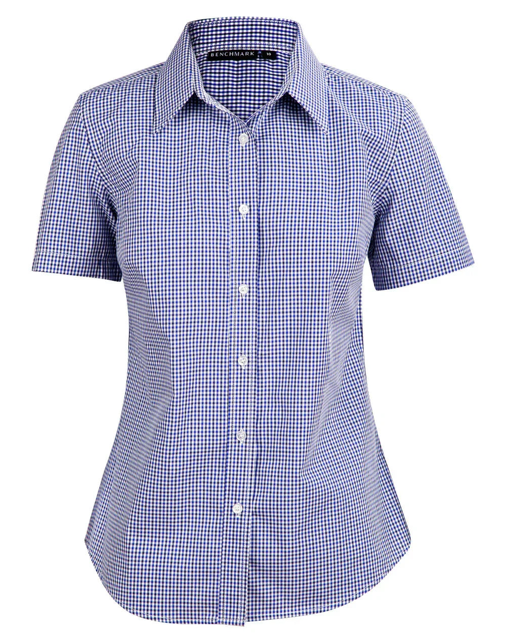 Ladies Two Tone Gingham Short Sleeve Shirt M8320S - PrintaPromo