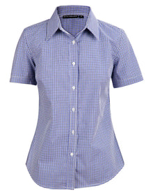 Ladies Two Tone Gingham Short Sleeve Shirt M8320S - PrintaPromo