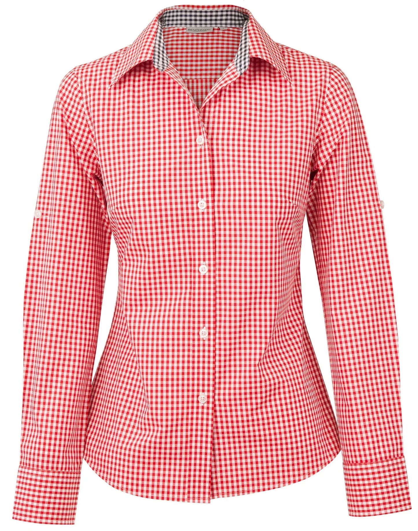 Ladies Gingham Check Long Sleeve Shirt M8330L - PrintaPromo