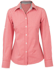 Ladies Gingham Check Long Sleeve Shirt M8330L - PrintaPromo