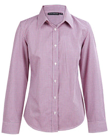 Ladies Two Tone Mini Gingham Short Sleeve Shirt M8340L - PrintaPromo