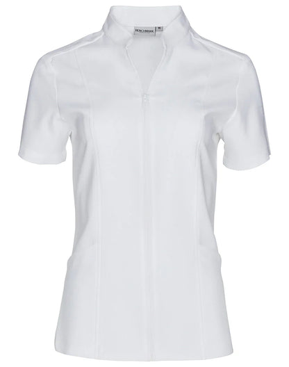 Ladies Full Zip Front Short Sleeve Tunic M8636S - PrintaPromo