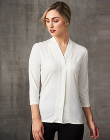 Ladies Isabel Stretch 3/4 Sleeve Knit Top. M8830 - PrintaPromo