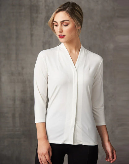 Ladies Isabel Stretch 3/4 Sleeve Knit Top. M8830 - PrintaPromo