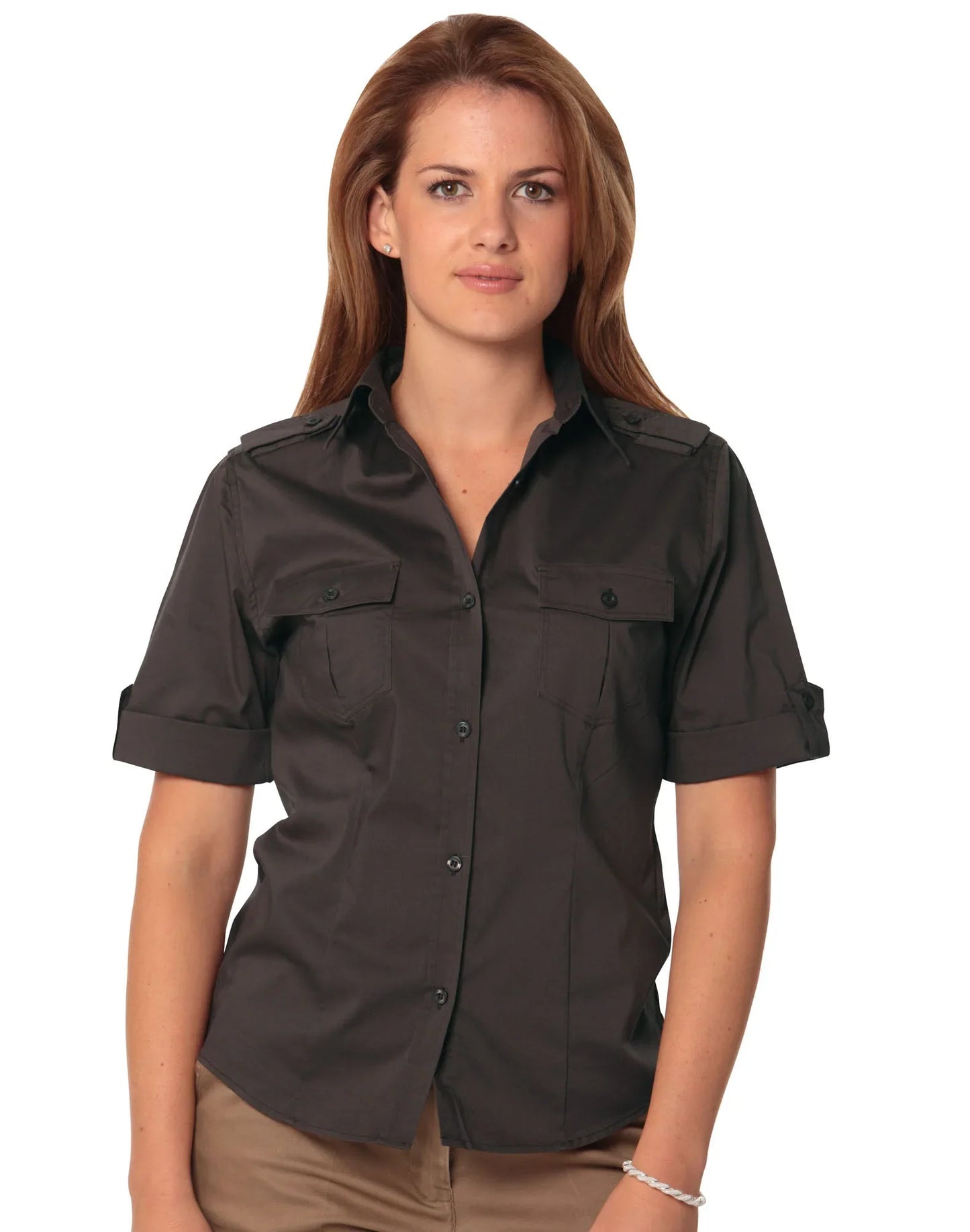 Ladies Short Sleeve Military Shirt M8911 - PrintaPromo