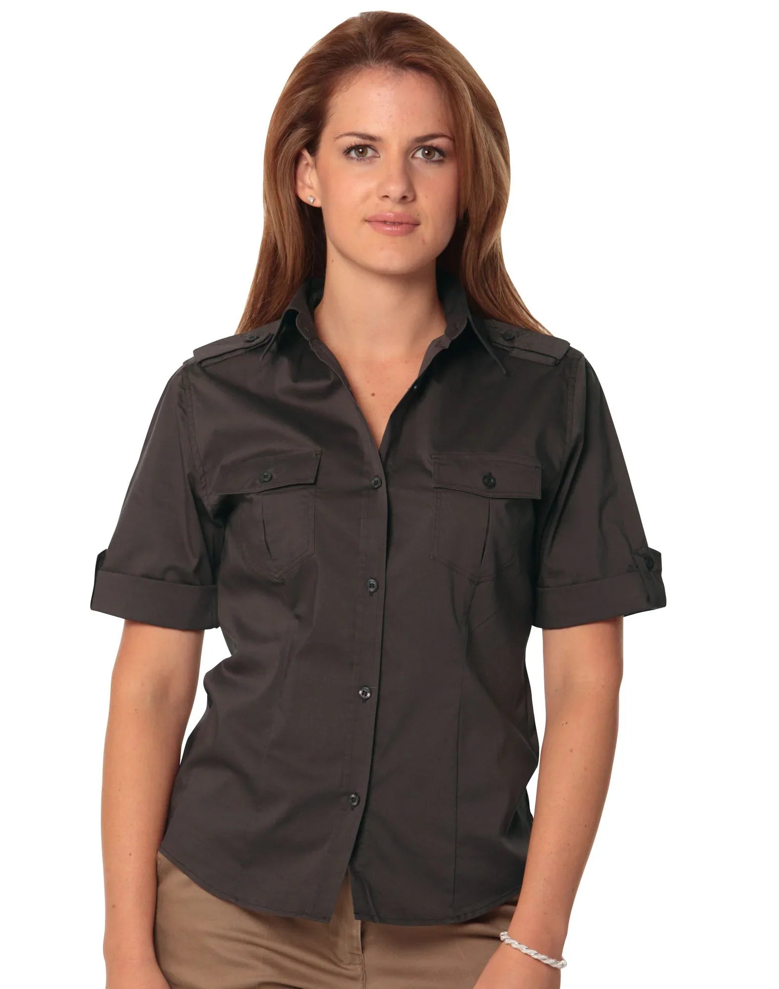 Ladies Short Sleeve Military Shirt M8911 - PrintaPromo