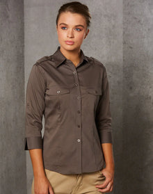 Ladies 3/4 Sleeve Military Shirt M8913 - PrintaPromo