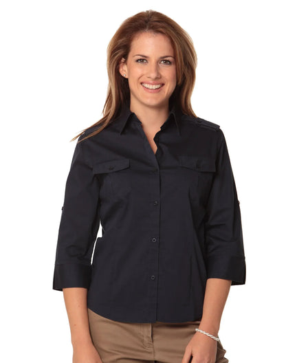 Ladies 3/4 Sleeve Military Shirt M8913 - PrintaPromo