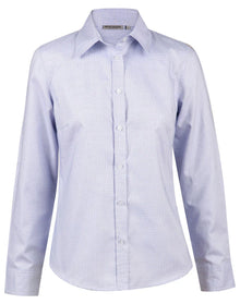 Laides’ Dot Contrast Long Sleeve Shirt M8922 - PrintaPromo