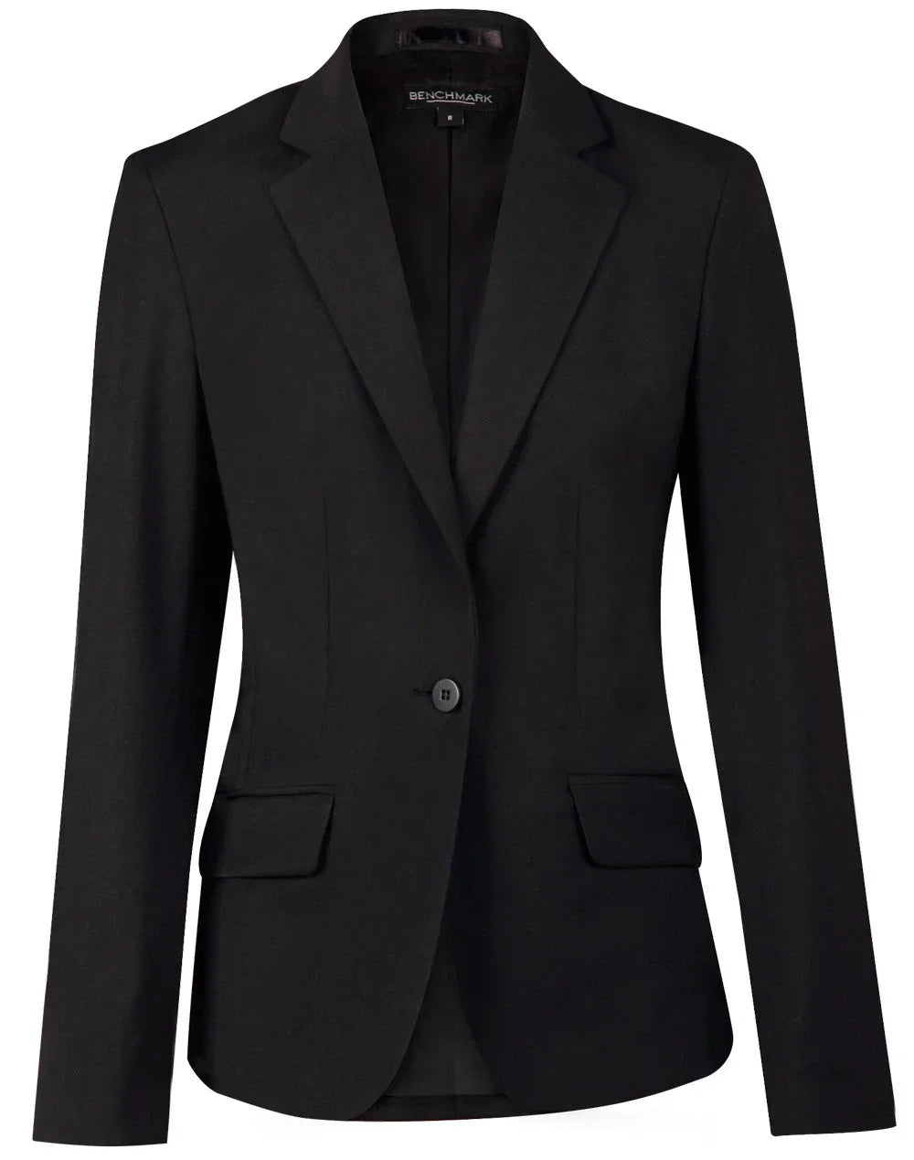 Ladies Wool Blend Stretch One Button Cropped Jacket M9201 - PrintaPromo