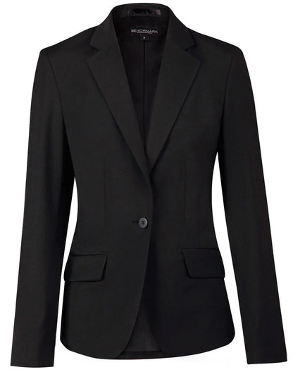 Ladies Wool Blend Stretch One Button Cropped Jacket M9201 - PrintaPromo