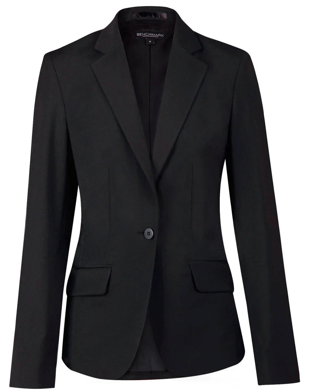 Ladies Wool Blend Stretch One Button Cropped Jacket M9201 - PrintaPromo