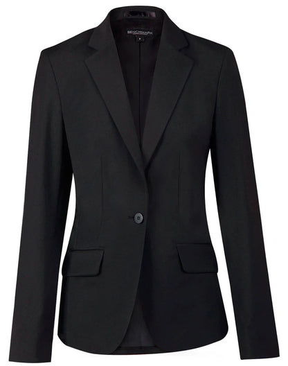 Ladies Wool Blend Stretch One Button Cropped Jacket M9201 - PrintaPromo