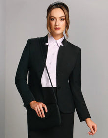 Ladies Wool Blend Stretch Reverse Lapel Jacket M9202 - PrintaPromo