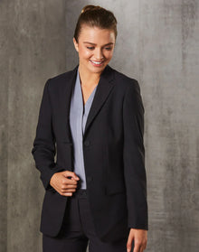 Ladies Poly/Viscose Stretch Two Buttons Mid Length Jacket M9206 - PrintaPromo