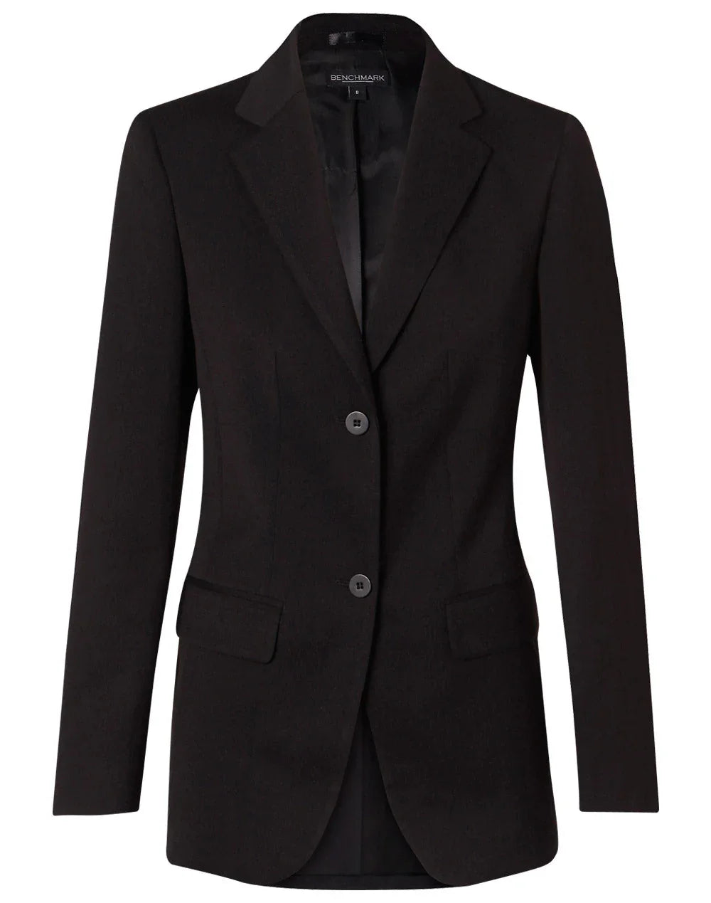 Ladies Poly/Viscose Stretch Two Buttons Mid Length Jacket M9206 - PrintaPromo