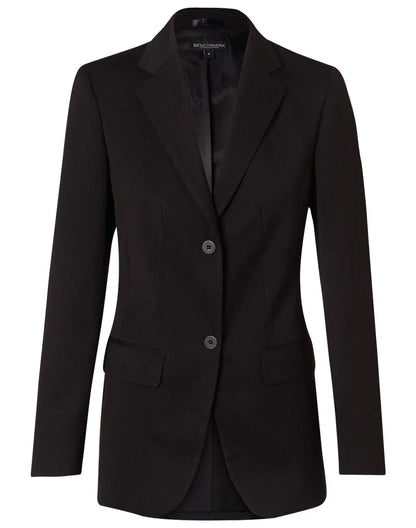 Ladies Poly/Viscose Stretch Two Buttons Mid Length Jacket M9206 - PrintaPromo