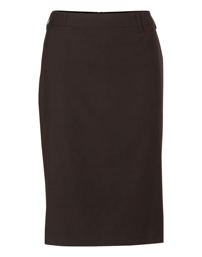 Ladies Poly/Viscose Stretch Mid Length Lined Pencil Skirt M9471 - PrintaPromo