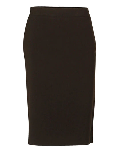 Ladies Poly/Viscose Stretch Stripe Mid Length Lined Pencil Skirt M9472 - PrintaPromo